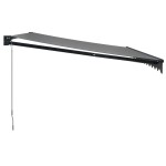 vidaXL Copertină retractabilă, antracit, 4x3 m, textil și aluminiu vidaXL Copertină retractabilă, antracit, 4x3 m, textil și aluminiu
