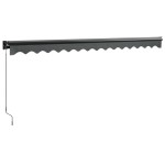 vidaXL Copertină retractabilă, antracit, 4x3 m, textil și aluminiu vidaXL Copertină retractabilă, antracit, 4x3 m, textil și aluminiu