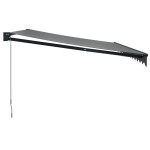 vidaXL Copertină retractabilă, antracit, 4,5x3 m, textil și aluminiu