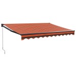 vidaXL Copertină retractabilă portocaliu/maro 3x2,5 m, textil/aluminiu vidaXL Copertină retractabilă portocaliu/maro 3x2,5 m, textil/aluminiu