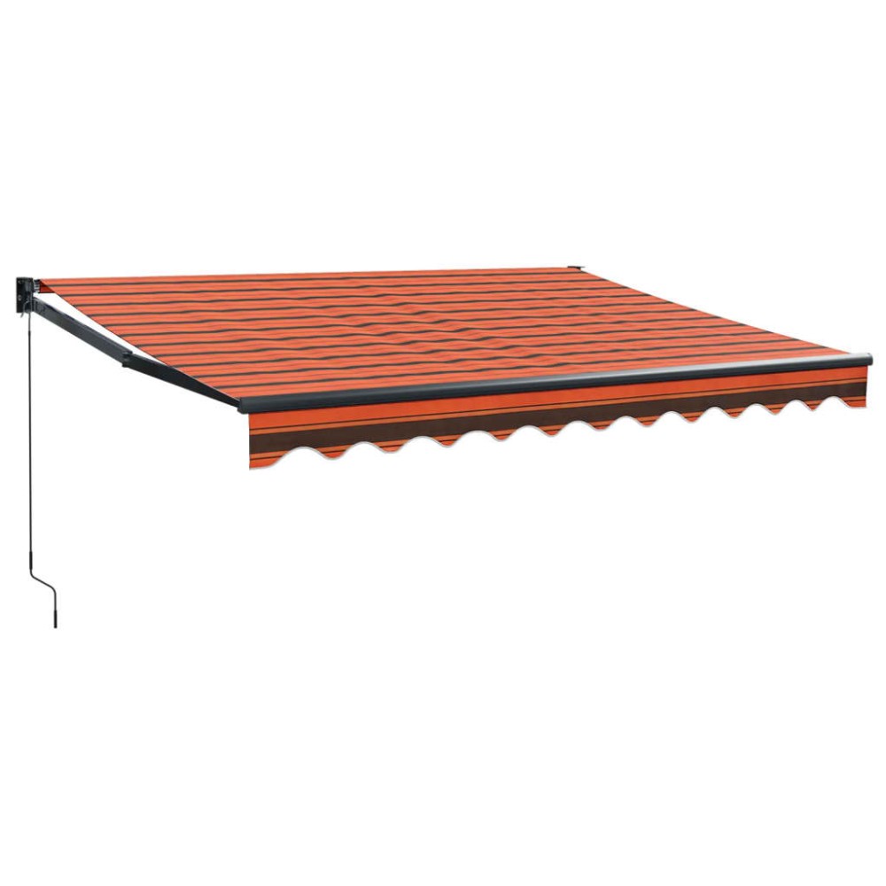 vidaXL Copertină retractabilă portocaliu/maro 3,5x2,5m textil/aluminiu