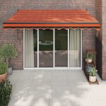 vidaXL Copertină retractabilă portocaliu/maro 3,5x2,5m textil/aluminiu vidaXL Copertină retractabilă portocaliu/maro 3,5x2,5m textil/aluminiu