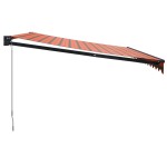 vidaXL Copertină retractabilă portocaliu/maro 4x3 m, textil/aluminiu vidaXL Copertină retractabilă portocaliu/maro 4x3 m, textil/aluminiu