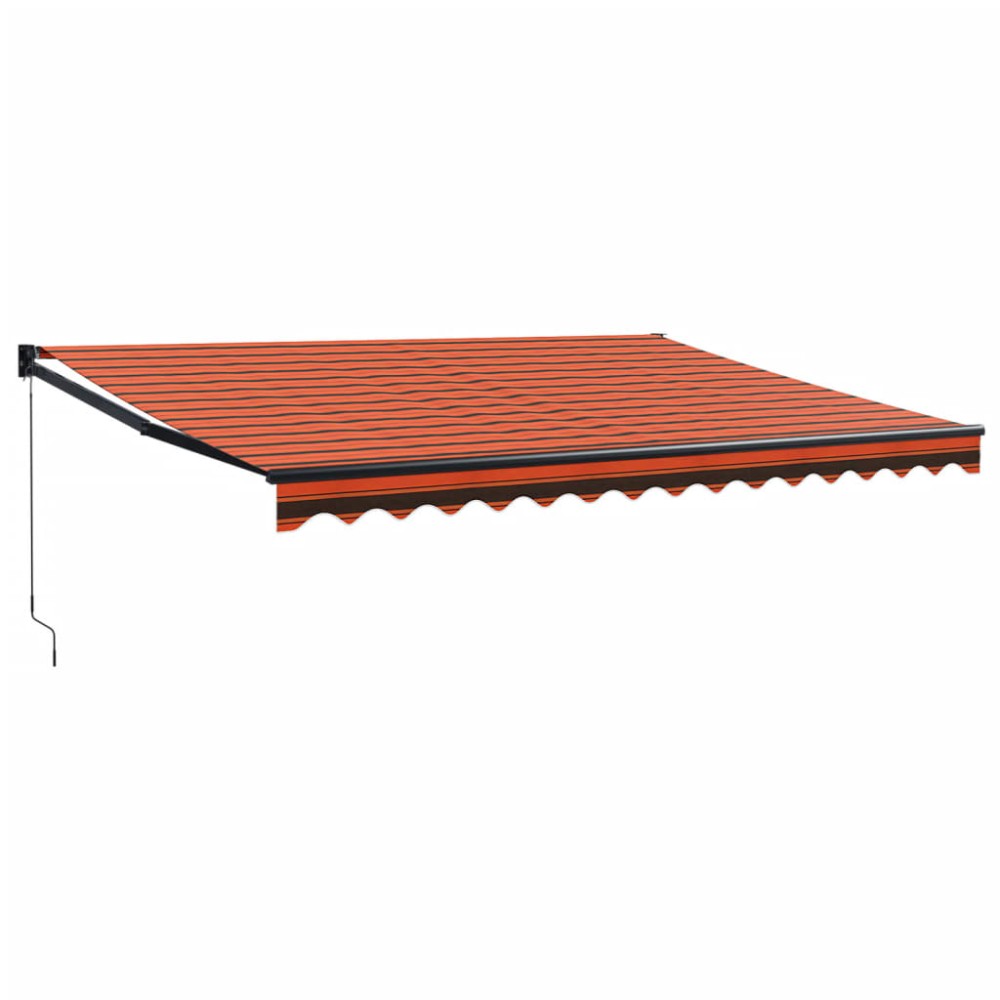 vidaXL Copertină retractabilă portocaliu/maro 4,5x3 m, textil/aluminiu