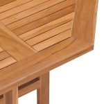 vidaXL Masă de grădină pliabilă, 90x90x75 cm, lemn masiv de tec