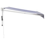 vidaXL Copertină retractabilă automată, albastru și alb, 3x2,5 m vidaXL Copertină retractabilă automată, albastru și alb, 3x2,5 m
