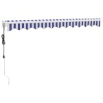vidaXL Copertină retractabilă automată, albastru și alb, 3x2,5 m vidaXL Copertină retractabilă automată, albastru și alb, 3x2,5 m