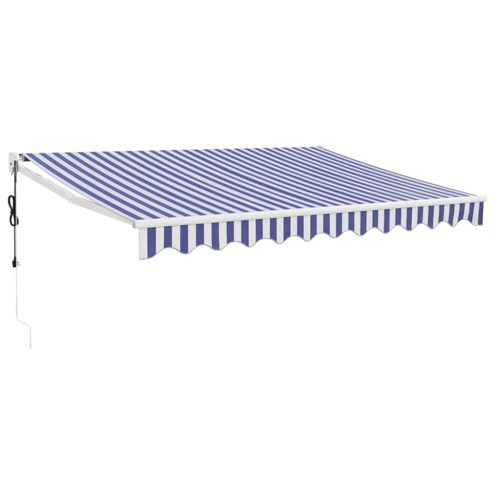 vidaXL Copertina automată retractabilă, albastru și alb, 3,5x2,5 m