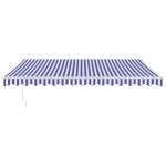 vidaXL Copertină retractabilă automată, albastru și alb, 4x3 m vidaXL Copertină retractabilă automată, albastru și alb, 4x3 m