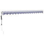 vidaXL Copertină retractabilă automată, albastru și alb, 4x3 m vidaXL Copertină retractabilă automată, albastru și alb, 4x3 m