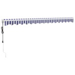 vidaXL Copertină retractabilă automată, albastru și alb, 4,5x3 m vidaXL Copertină retractabilă automată, albastru și alb, 4,5x3 m