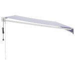 vidaXL Copertină retractabilă automată, albastru și alb, 5x3 m vidaXL Copertină retractabilă automată, albastru și alb, 5x3 m