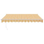 vidaXL Copertină retractabilă automată, galben și alb, 3x2,5 m vidaXL Copertină retractabilă automată, galben și alb, 3x2,5 m