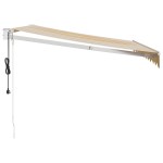 vidaXL Copertină retractabilă automată, galben și alb, 3x2,5 m vidaXL Copertină retractabilă automată, galben și alb, 3x2,5 m