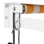 vidaXL Copertină retractabilă automată, galben și alb, 3x2,5 m vidaXL Copertină retractabilă automată, galben și alb, 3x2,5 m