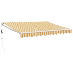 vidaXL Copertina automată retractabilă, galben și alb, 3,5x2,5 m vidaXL Copertina automată retractabilă, galben și alb, 3,5x2,5 m