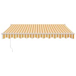 vidaXL Copertina automată retractabilă, galben și alb, 3,5x2,5 m vidaXL Copertina automată retractabilă, galben și alb, 3,5x2,5 m