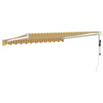 vidaXL Copertina automată retractabilă, galben și alb, 3,5x2,5 m vidaXL Copertina automată retractabilă, galben și alb, 3,5x2,5 m