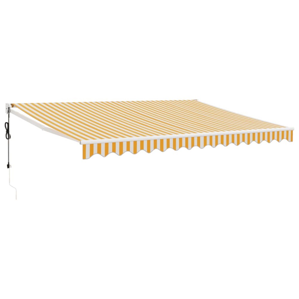 vidaXL Copertină retractabilă automată, galben și alb, 4x3 m