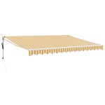 vidaXL Copertină retractabilă automată, galben și alb, 4x3 m vidaXL Copertină retractabilă automată, galben și alb, 4x3 m