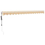 vidaXL Copertină retractabilă automată, galben și alb, 4x3 m vidaXL Copertină retractabilă automată, galben și alb, 4x3 m