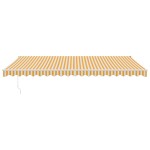 vidaXL Copertină retractabilă automată, galben și alb, 5x3 m