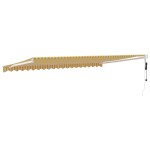 vidaXL Copertină retractabilă automată, galben și alb, 5x3 m