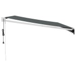 vidaXL Copertină retractabilă automată, antracit, 4,5x3 m vidaXL Copertină retractabilă automată, antracit, 4,5x3 m