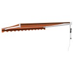 vidaXL Copertină retractabilă automată, portocaliu și maro, 3x2,5 m vidaXL Copertină retractabilă automată, portocaliu și maro, 3x2,5 m