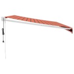 vidaXL Copertina retractabilă automată, portocaliu și maro, 4x3 m vidaXL Copertina retractabilă automată, portocaliu și maro, 4x3 m