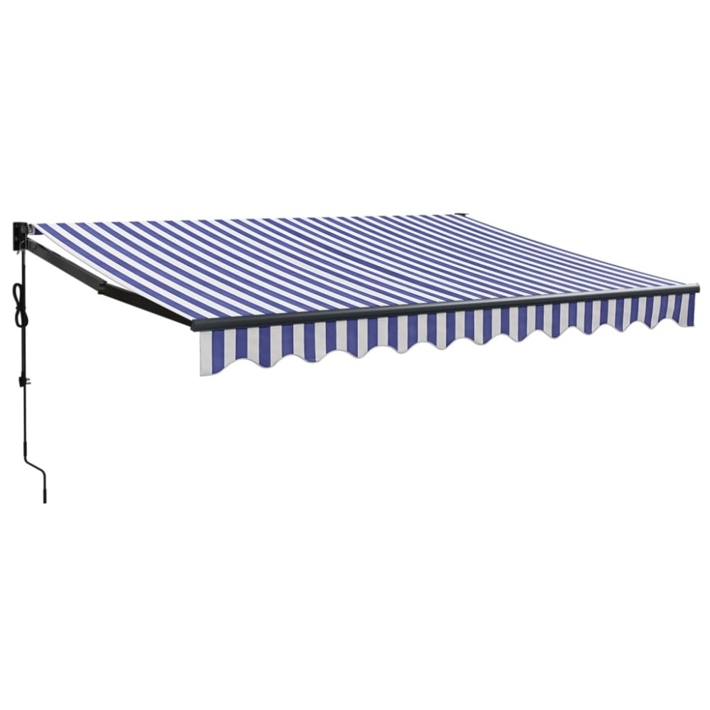 vidaXL Copertina automată retractabilă, albastru și alb, 3,5x2,5 m