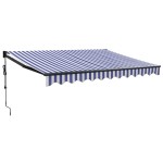 vidaXL Copertina automată retractabilă, albastru și alb, 3,5x2,5 m vidaXL Copertina automată retractabilă, albastru și alb, 3,5x2,5 m