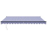 vidaXL Copertină retractabilă automată, albastru și alb, 4,5x3 m vidaXL Copertină retractabilă automată, albastru și alb, 4,5x3 m