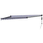 vidaXL Copertină retractabilă automată, albastru și alb, 4,5x3 m vidaXL Copertină retractabilă automată, albastru și alb, 4,5x3 m