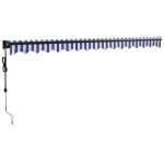 vidaXL Copertină retractabilă automată, albastru și alb, 4,5x3 m vidaXL Copertină retractabilă automată, albastru și alb, 4,5x3 m