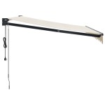 vidaXL Copertină retractabilă automată, crem, 3x2,5 m vidaXL Copertină retractabilă automată, crem, 3x2,5 m