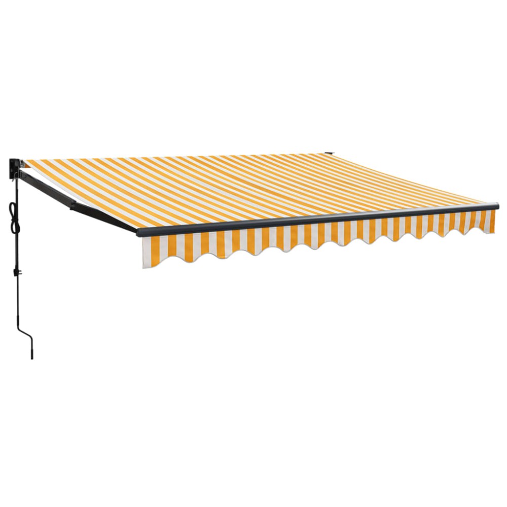 vidaXL Copertină retractabilă automată, galben și alb, 3x2,5 m