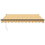 vidaXL Copertină retractabilă automată, galben și alb, 3x2,5 m vidaXL Copertină retractabilă automată, galben și alb, 3x2,5 m