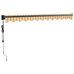 vidaXL Copertină retractabilă automată, galben și alb, 3x2,5 m vidaXL Copertină retractabilă automată, galben și alb, 3x2,5 m