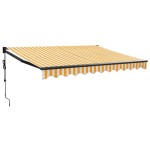 vidaXL Copertina automată retractabilă, galben și alb, 3,5x2,5 m