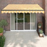 vidaXL Copertina automată retractabilă, galben și alb, 3,5x2,5 m