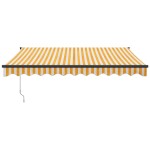 vidaXL Copertina automată retractabilă, galben și alb, 3,5x2,5 m