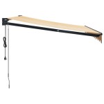 vidaXL Copertina automată retractabilă, galben și alb, 3,5x2,5 m