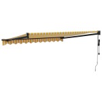 vidaXL Copertina automată retractabilă, galben și alb, 3,5x2,5 m