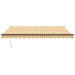 vidaXL Copertină retractabilă automată, galben și alb, 4x3 m vidaXL Copertină retractabilă automată, galben și alb, 4x3 m