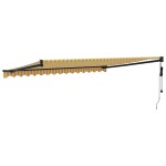 vidaXL Copertină retractabilă automată, galben și alb, 4x3 m vidaXL Copertină retractabilă automată, galben și alb, 4x3 m