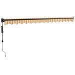 vidaXL Copertină retractabilă automată, galben și alb, 4x3 m vidaXL Copertină retractabilă automată, galben și alb, 4x3 m