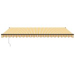 vidaXL Copertină retractabilă automată, galben și alb, 5x3 m