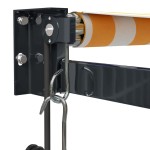 vidaXL Copertină retractabilă automată, galben și alb, 5x3 m