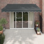 vidaXL Copertină automată retractabilă, antracit, 3,5x2,5 m vidaXL Copertină automată retractabilă, antracit, 3,5x2,5 m